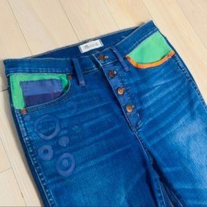 Madewell Painted High Rise Skinny Cropped Jeans